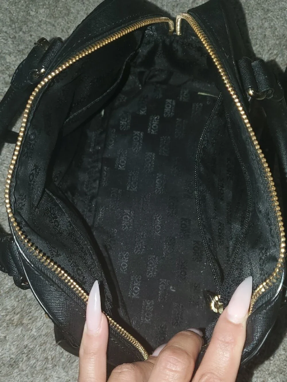 Michael Kors Black Satchel with Gold Tone Hardware